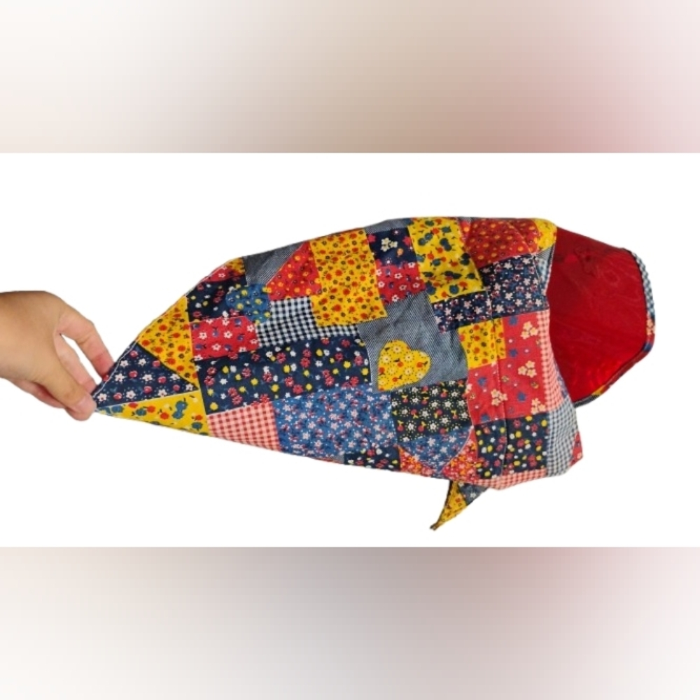 Vintage 1970s Plastic Visor Bandana Headscarf OS